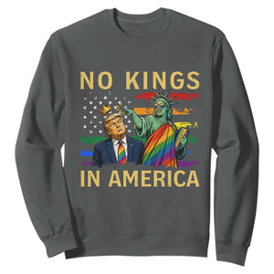No Kings In America Statue Of Liberty Pride Sweatshirt Humorous Political Gift