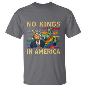 No Kings In America Statue Of Liberty Pride T Shirt Humorous Political Gift TS12 Charcoal Print Your Wear