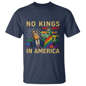 No Kings In America Statue Of Liberty Pride T Shirt Humorous Political Gift TS12 Navy Print Your Wear