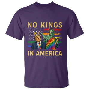 No Kings In America Statue Of Liberty Pride T Shirt Humorous Political Gift TS12 Purple Print Your Wear