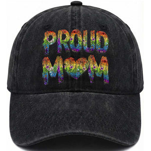Proud Mom LGBTQ Human Rights Support Washed Cotton Baseball Cap