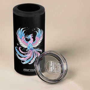 Transgender Phoenix Reborn 4 in 1 Can Cooler Tumbler Trans Pride Flag Bird
