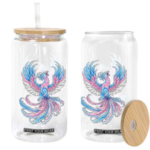 Transgender Phoenix Reborn Glass Can Trans Pride Flag Bird