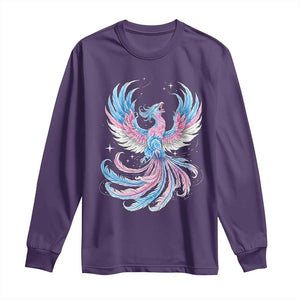 Transgender Phoenix Reborn Long Sleeve Shirt Trans Pride Flag Bird TS12 Purple Print Your Wear