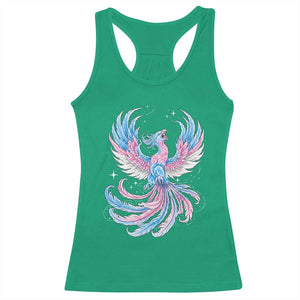 Transgender Phoenix Reborn Racerback Tank Top Trans Pride Flag Bird TS12 Irish Green Print Your Wear
