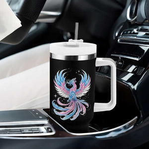 Transgender Phoenix Reborn Tumbler With Handle Trans Pride Flag Bird TS12 Print Your Wear