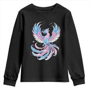Transgender Phoenix Reborn Youth Sweatshirt Trans Pride Flag Bird