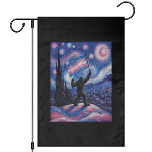 Bigfoot Starry Night Trans Rights Garden Flag Sasquatch LGBTQ Pride TS12 Black Print Your Wear