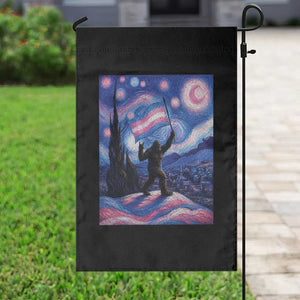 Bigfoot Starry Night Trans Rights Garden Flag Sasquatch LGBTQ Pride TS12 Print Your Wear