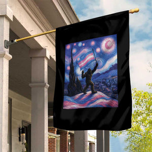 Bigfoot Starry Night Trans Rights Garden Flag Sasquatch LGBTQ Pride TS12 Print Your Wear