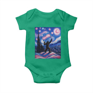 Bigfoot Starry Night Trans Rights Baby Onesie Sasquatch LGBTQ Pride