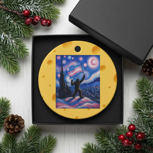 Bigfoot Starry Night Trans Rights Ceramic Ornament Sasquatch LGBTQ Pride TS12 1pc Yellow Cheese Print Your Wear
