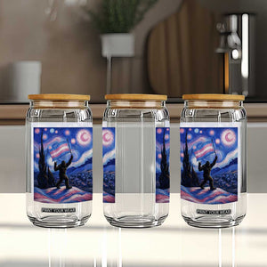 Bigfoot Starry Night Trans Rights Glass Can Sasquatch LGBTQ Pride TS12 Print Your Wear