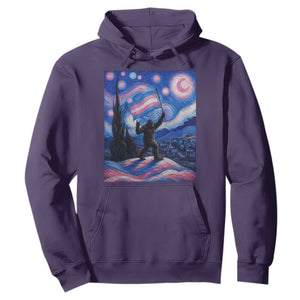 Bigfoot Starry Night Trans Rights Hoodie Sasquatch LGBTQ Pride