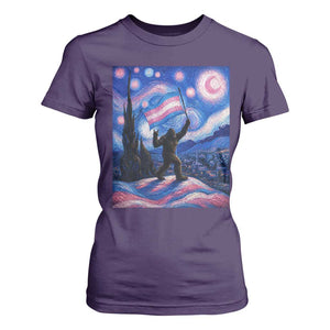 Bigfoot Starry Night Trans Rights T Shirt For Women Sasquatch LGBTQ Pride TS12 Purple Print Your Wear