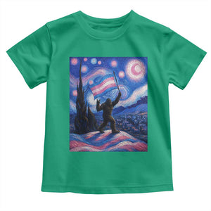 Bigfoot Starry Night Trans Rights Toddler T Shirt Sasquatch LGBTQ Pride TS12 Irish Green Print Your Wear