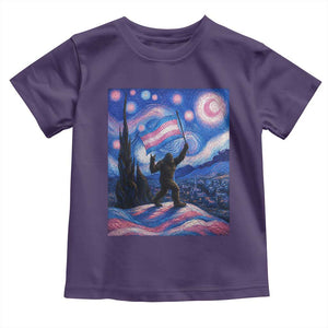 Bigfoot Starry Night Trans Rights Toddler T Shirt Sasquatch LGBTQ Pride TS12 Purple Print Your Wear