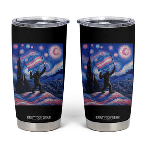 Bigfoot Starry Night Trans Rights Tumbler Cup Sasquatch LGBTQ Pride TS12 Black Print Your Wear