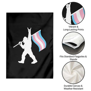 Bigfoot Rock On Trans Pride Flag Garden Flag Sasquatch LGBTQ Ally TS12 Print Your Wear