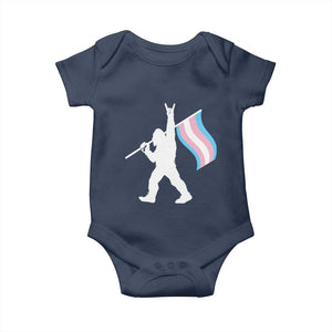 Bigfoot Rock On Trans Pride Flag Baby Onesie Sasquatch LGBTQ Ally TS12 Navy Print Your Wear