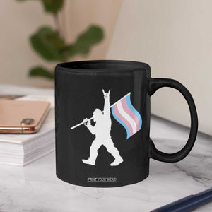 Bigfoot Rock On Trans Pride Flag Coffee Mug Sasquatch LGBTQ Ally TS12 Print Your Wear
