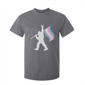 Bigfoot Rock On Trans Pride Flag T Shirt For Kid Sasquatch LGBTQ Ally TS12 Charcoal Print Your Wear