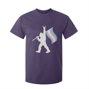 Bigfoot Rock On Trans Pride Flag T Shirt For Kid Sasquatch LGBTQ Ally TS12 Purple Print Your Wear