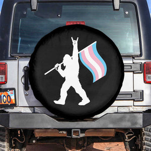 Bigfoot Rock On Trans Pride Flag Spare Tire Cover Sasquatch LGBTQ Ally TS12 No hole Black Print Your Wear