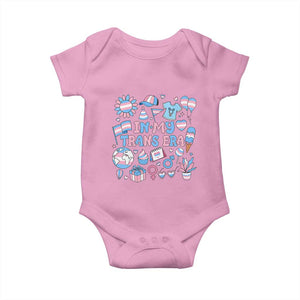 Transgender Pride In My Trans Era Baby Onesie Proud Ally Support Graphic TS12 Light Pink Print Your Wear