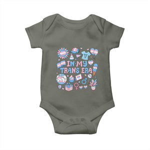 Transgender Pride In My Trans Era Baby Onesie Proud Ally Support Graphic TS12 Military Green Print Your Wear