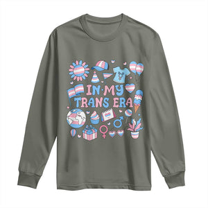 Transgender Pride In My Trans Era Long Sleeve Shirt Proud Ally Support Graphic TS12 Military Green Print Your Wear