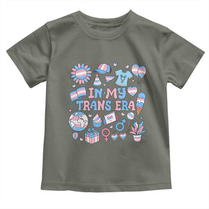 Transgender Pride In My Trans Era Toddler T Shirt Proud Ally Support Graphic TS12 Military Green Print Your Wear
