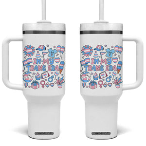 Transgender Pride In My Trans Era Tumbler With Handle Proud Ally Support Graphic TS12 One Size: 40 oz White Print Your Wear