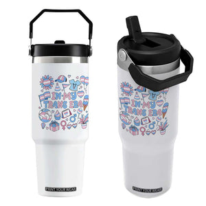Transgender Pride In My Trans Era Flip Straw Tumbler Proud Ally Support Graphic TS12 One Size: 30 oz White Print Your Wear