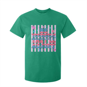 Striped Glitter Effect Printed Trans Rights T Shirt For Kid Be Yourself They Will Adjust TS12 Irish Green Print Your Wear