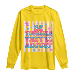 Striped Glitter Effect Printed Trans Rights Long Sleeve Shirt Be Yourself They Will Adjust TS12 Daisy Print Your Wear