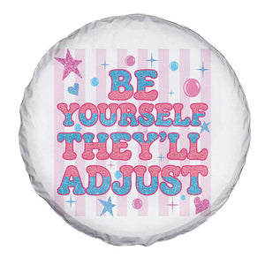 Striped Glitter Effect Printed Trans Rights Spare Tire Cover Be Yourself They Will Adjust TS12 Print Your Wear