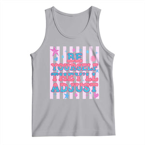Striped Glitter Effect Printed Trans Rights Tank Top Be Yourself They Will Adjust TS12 Athletic Heather Print Your Wear