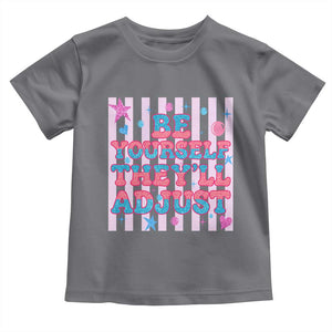 Striped Glitter Effect Printed Trans Rights Toddler T Shirt Be Yourself They Will Adjust TS12 Charcoal Print Your Wear