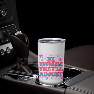 Striped Glitter Effect Printed Trans Rights Tumbler Cup Be Yourself They Will Adjust TS12 Print Your Wear