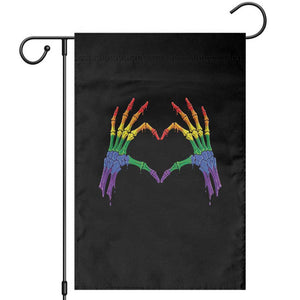 Rainbow Skeleton Heart Hands Garden Flag LGBTQ Pride Support Graphic TS12 Black Print Your Wear