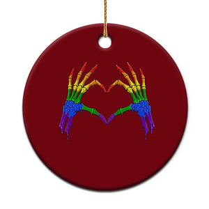 Rainbow Skeleton Heart Hands Ceramic Ornament LGBTQ Pride Support Graphic TS12 1pc Red Print Your Wear