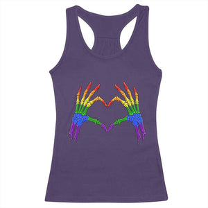 Rainbow Skeleton Heart Hands Racerback Tank Top LGBTQ Pride Support Graphic TS12 Purple Print Your Wear