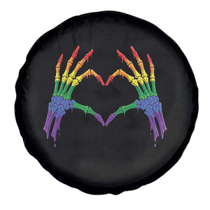 Rainbow Skeleton Heart Hands Spare Tire Cover LGBTQ Pride Support Graphic TS12 Print Your Wear