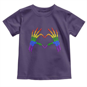 Rainbow Skeleton Heart Hands Toddler T Shirt LGBTQ Pride Support Graphic TS12 Purple Print Your Wear