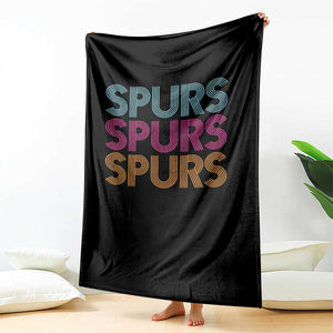 Retro Spurs Name Throw Blanket Vintage Sports Fan Gift