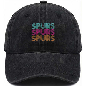 Retro Spurs Name Washed Cotton Baseball Cap Vintage Sports Fan Gift