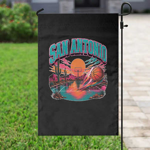 Game Day San Antonio Pride Garden Flag Retro Western Pink Neon