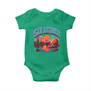Game Day San Antonio Pride Baby Onesie Retro Western Pink Neon