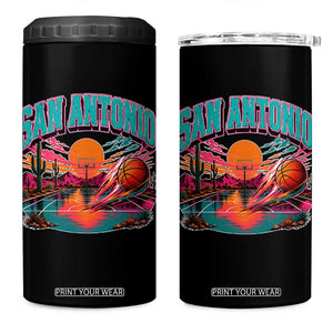 Game Day San Antonio Pride 4 in 1 Can Cooler Tumbler Retro Western Pink Neon